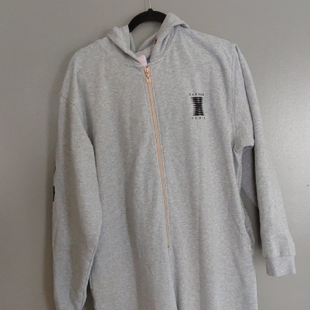 Light Gray Zip-Up Hooded Jumpsuit